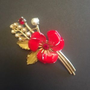 Vintage Signed Coro Enameled Pin